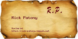 Rick Patony névjegykártya